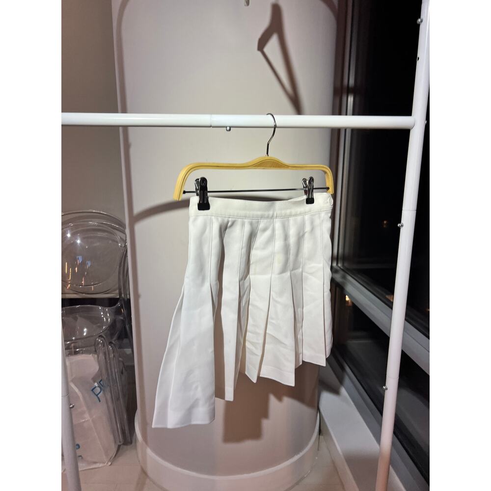 American Apparel White Pleated Miniskirt (S)